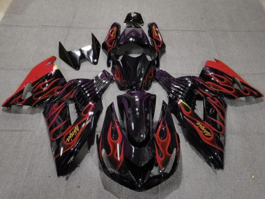 2006-2011 Rot Flamme Kawasaki ZX14R Motorrad Verkleidung