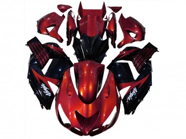 2006-2011 Rot Glänzend & Schwarz Kawasaki ZX14R Motorrad Verkleidung
