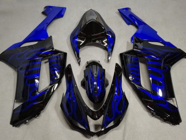 2007-2008 Blaue Flamme Kawasaki ZX6R Motorrad Verkleidung
