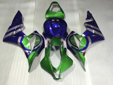 2007-2008 Blaugrün Captain America Honda CBR600RR Motorrad Verkleidung