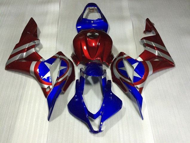 2007-2008 Captain America Honda CBR600RR Motorrad Verkleidung 2007-2008 Captain America Honda CBR600RR Motorrad Verkleidung