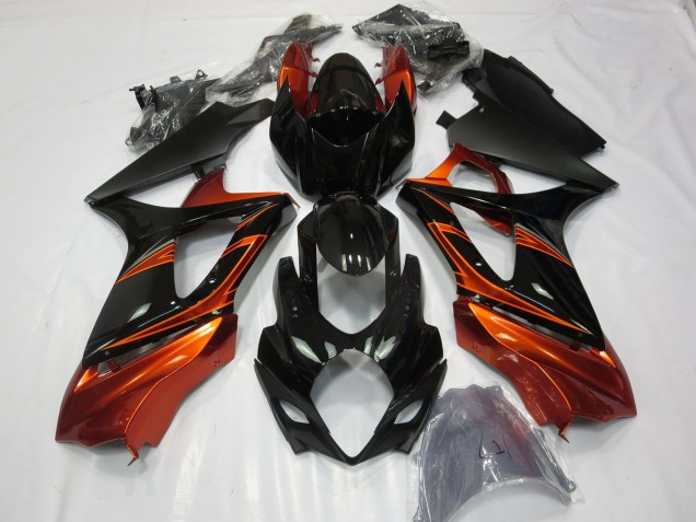 2007-2008 Gebranntes Orange & Schwarz Suzuki GSXR 1000 Motorrad Verkleidung 2007-2008 Gebranntes Orange & Schwarz Suzuki GSXR 1000 Motorrad Verkleidung