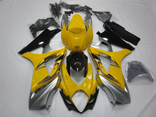 2007-2008 Gelb Silber Suzuki GSXR 1000 Motorrad Verkleidung