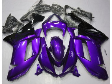 2007-2008 Glanz Lila & Schwarz Kawasaki ZX6R Motorrad Verkleidung