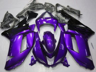 2007-2008 Glanz Lila & Schwarz Kawasaki ZX6R Motorrad Verkleidung