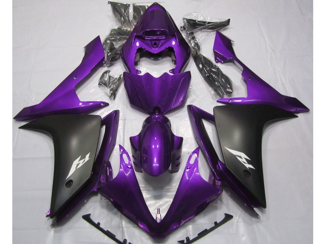 2007-2008 Glanz Lila & Schwarz Yamaha R1 Motorrad Verkleidung