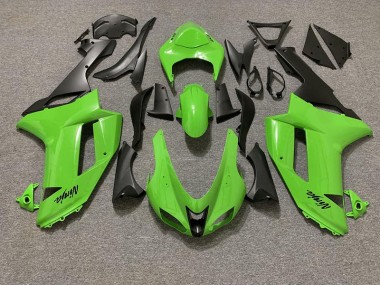 2007-2008 Glänzend Grün & Matt Schwarz Kawasaki ZX6R Motorrad Verkleidung