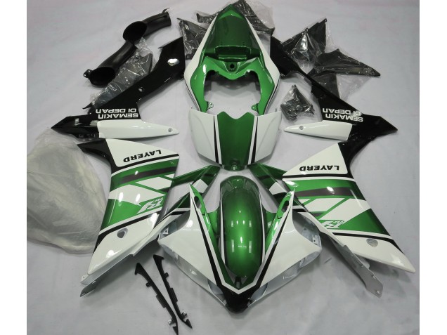 2007-2008 Glänzend Weiß & Grün Yamaha R1 Motorrad Verkleidung