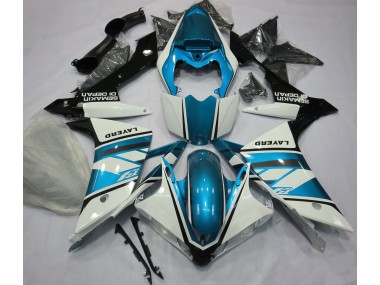 2007-2008 Glänzend Weiß & Hellblau Yamaha R1 Motorrad Verkleidung