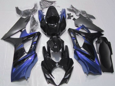 2007-2008 Glänzendes Schwarz & Blau Suzuki GSXR 1000 Motorrad Verkleidung