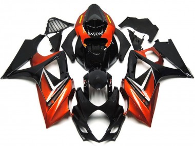 2007-2008 Glänzendes Schwarz & Bronzegold Suzuki GSXR 1000 Motorrad Verkleidung