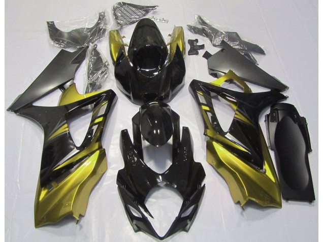 2007-2008 Glänzendes Schwarz & Gelb Suzuki GSXR 1000 Motorrad Verkleidung 2007-2008 Glänzendes Schwarz & Gelb Suzuki GSXR 1000 Motorrad Verkleidung