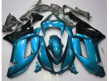 2007-2008 Hellblau & Schwarz Glänzend Kawasaki ZX6R Motorrad Verkleidung