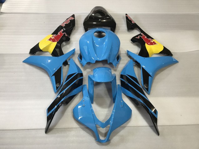 2007-2008 Hellblaurot Bull Honda CBR600RR Motorrad Verkleidung