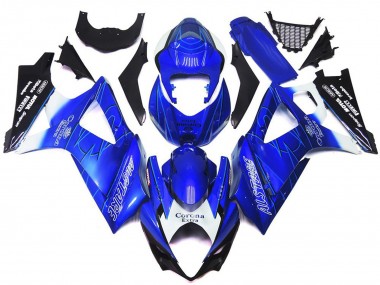 2007-2008 Leuchtendes Blau Mit Weiß Corona Suzuki GSXR 1000 Motorrad Verkleidung