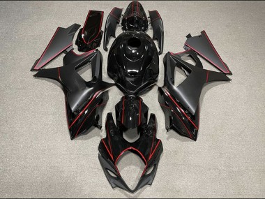 2007-2008 Matt & Glanz-Verzierungen In Schwarz & Rot Suzuki GSXR 1000 Motorrad Verkleidung