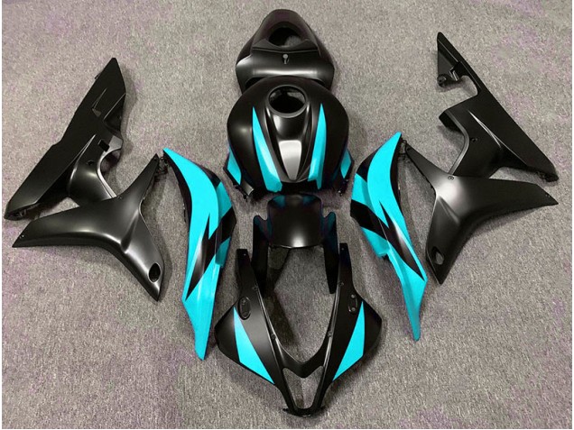 2007-2008 Matt Schwarz & Cyan-Design Honda CBR600RR Motorrad Verkleidung