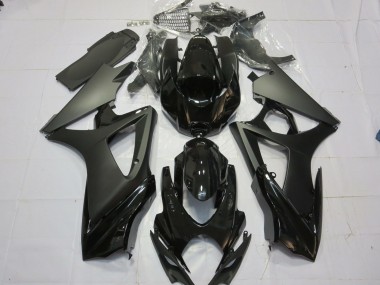2007-2008 Matt Schwarz Glänzend Schwarz Suzuki GSXR 1000 Motorrad Verkleidung