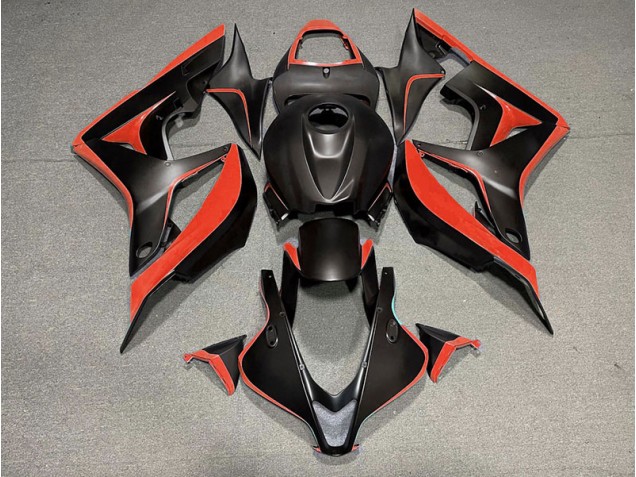 2007-2008 Matt Schwarz & Rot Honda CBR600RR Motorrad Verkleidung