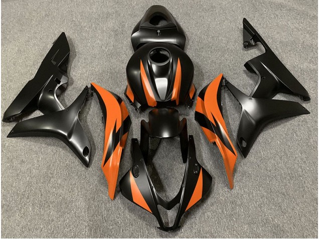 2007-2008 Matt Schwarzes & Orangefarbenes Design Honda CBR600RR Motorrad Verkleidung 2007-2008 Matt Schwarzes & Orangefarbenes Design Honda CBR600RR Motorrad Verkleidung