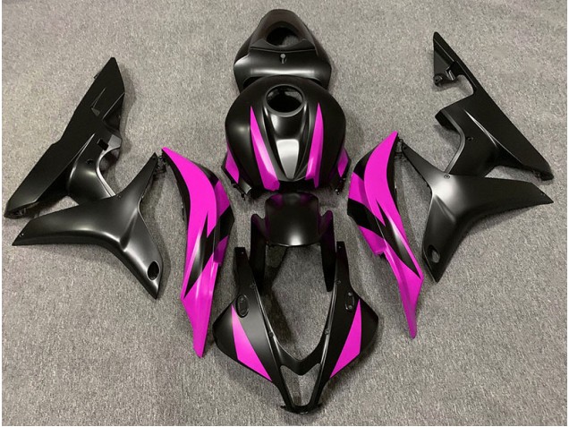 2007-2008 Matt Schwarzes & Rosa Design Honda CBR600RR Motorrad Verkleidung