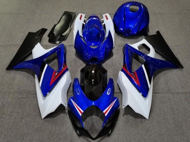 2007-2008 OEM Stil Glanz Blau & Weiß Suzuki GSXR 1000 Motorrad Verkleidung