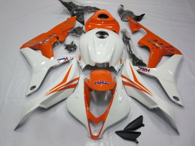 2007-2008 Orange & Weiß HRC Honda CBR600RR Motorrad Verkleidung