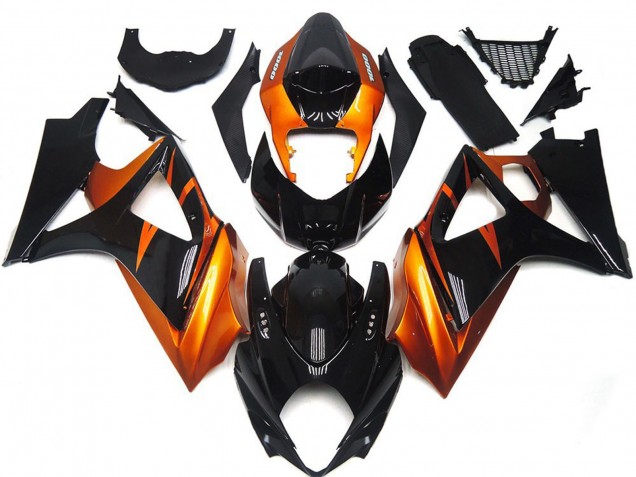2007-2008 Orange & Schwarz Glänzend Suzuki GSXR 1000 Motorrad Verkleidung 2007-2008 Orange & Schwarz Glänzend Suzuki GSXR 1000 Motorrad Verkleidung