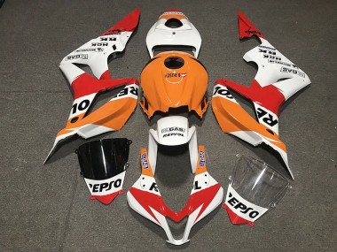 2007-2008 Weiß Repsol Stil Honda CBR600RR Motorrad Verkleidung
