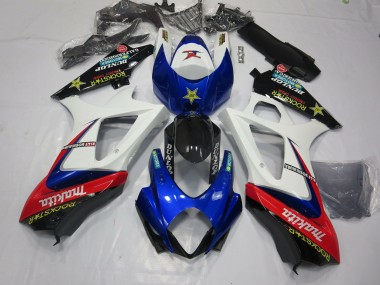 2007-2008 Weiß Rockstar Suzuki GSXR 1000 Motorrad Verkleidung