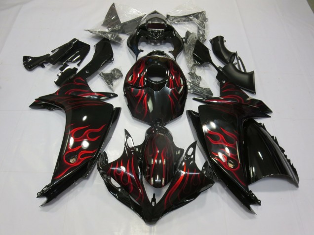 2007-2008 Rot Flamme Yamaha R1 Motorrad Verkleidung