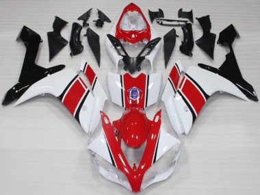 2007-2008 Weiß & Rot OEM Stil Glänzend Yamaha R1 Motorrad Verkleidung