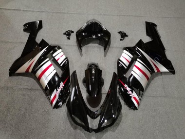2007-2008 Rot-Silber & Schwarz Kawasaki ZX6R Motorrad Verkleidung
