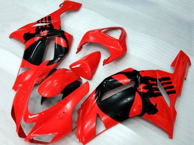 2007-2008 Rot Totenkopf Kawasaki ZX6R Motorrad Verkleidung