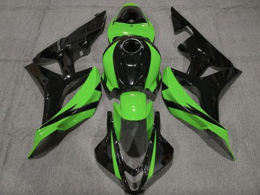 2007-2008 Schwarz Glänzend & Grün Honda CBR600RR Motorrad Verkleidung