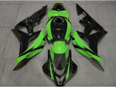 2007-2008 Schwarz Glänzend & Grün Honda CBR600RR Motorrad Verkleidung