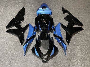 2007-2008 Schwarz Glänzend & Hellblau Honda CBR600RR Motorrad Verkleidung