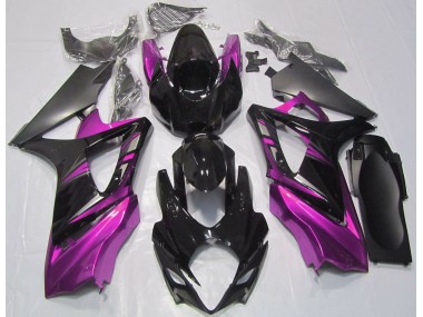 2007-2008 Schwarz Glänzend & Pink Suzuki GSXR 1000 Motorrad Verkleidung