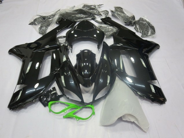 2007-2008 Schwarz-Grün Glänzend Kawasaki ZX6R Motorrad Verkleidung 2007-2008 Schwarz-Grün Glänzend Kawasaki ZX6R Motorrad Verkleidung