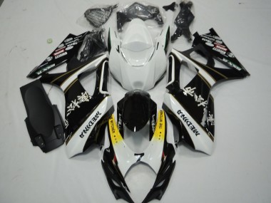 2007-2008 Schwarz & Weiß Suzuki GSXR 1000 Motorrad Verkleidung