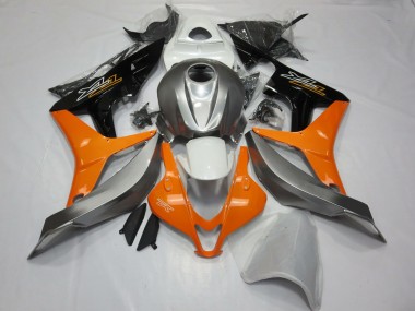 2007-2008 Silber Weiß & Orange Honda CBR600RR Motorrad Verkleidung