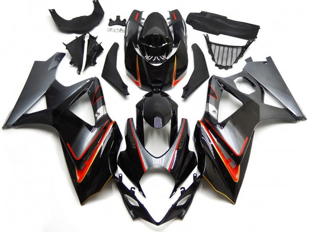 2007-2008 Silber & Schwarz Mit Rot Suzuki GSXR 1000 Motorrad Verkleidung