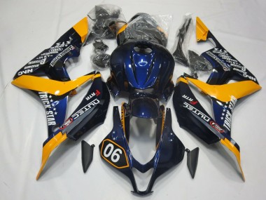 2007-2008 Spezial Tiefes Blau & Gelb Honda CBR600RR Motorrad Verkleidung