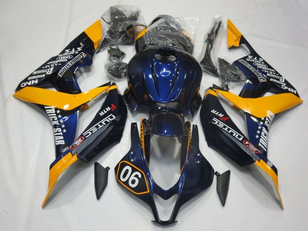 2007-2008 Spezial Tiefes Blau & Gelb Honda CBR600RR Motorrad Verkleidung 2007-2008 Spezial Tiefes Blau & Gelb Honda CBR600RR Motorrad Verkleidung