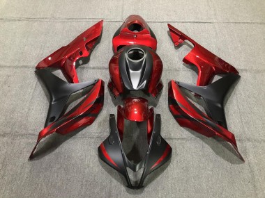 2007-2008 Tiefrot & Matt Schwarz Honda CBR600RR Motorrad Verkleidung