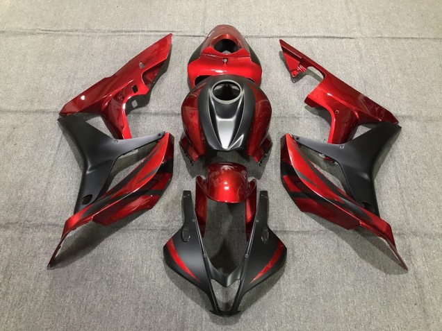 2007-2008 Tiefrot & Matt Schwarz Honda CBR600RR Motorrad Verkleidung 2007-2008 Tiefrot & Matt Schwarz Honda CBR600RR Motorrad Verkleidung