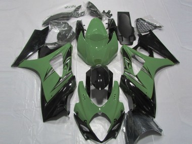 2007-2008 Waldgrün & Schwarz Suzuki GSXR 1000 Motorrad Verkleidung