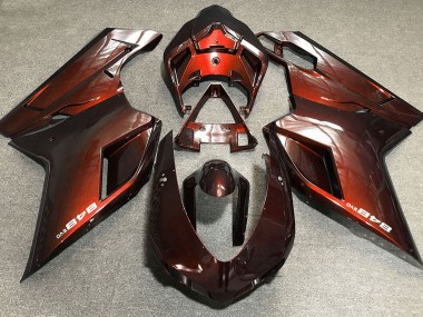 2007-2014 Dunkelorange Ducati 848 1098 1198 Motorrad Verkleidung