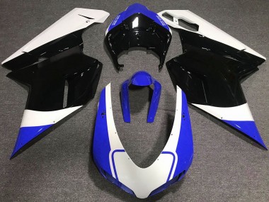 2007-2014 Glänzend Blau Weiß & Schwarz Ducati 848 1098 1198 Motorrad Verkleidung