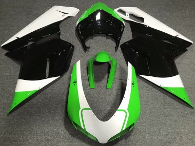 2007-2014 Glänzend Grün Weiß & Schwarz Ducati 848 1098 1198 Motorrad Verkleidung